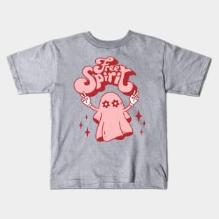 Free Spirit: Groovy Ghost Pun Graphic for Halloween Kids T-Shirt